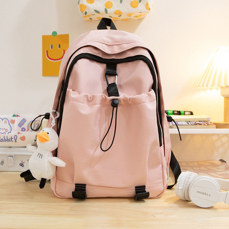 Ielgy Schoolbag College Students Niche Design Backpack Female Fashion Travel Commuter Backpack