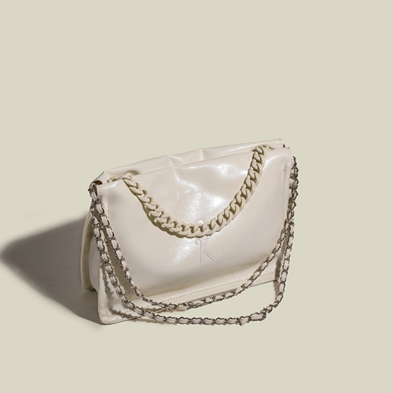 Ielgy Ladies High-End Underarm Pleated Bag Chain Fashion All-Match One-Shoulder Messenger