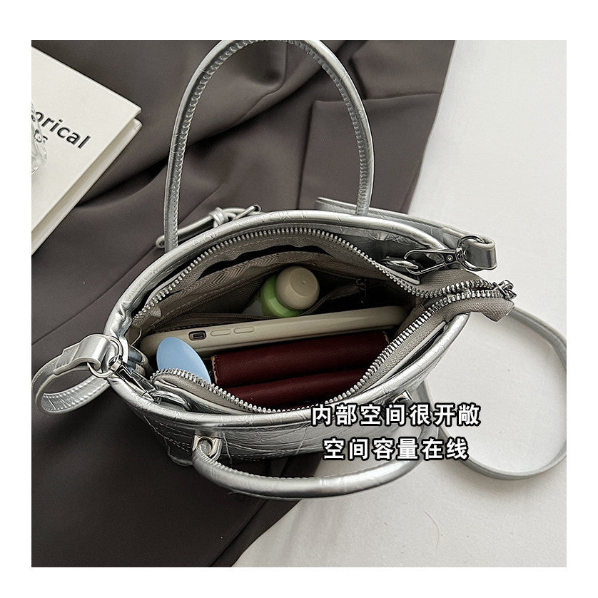 Ielgy Fashion Diamond Bucket Bag All-Match Niche Shoulder Messenger Bag