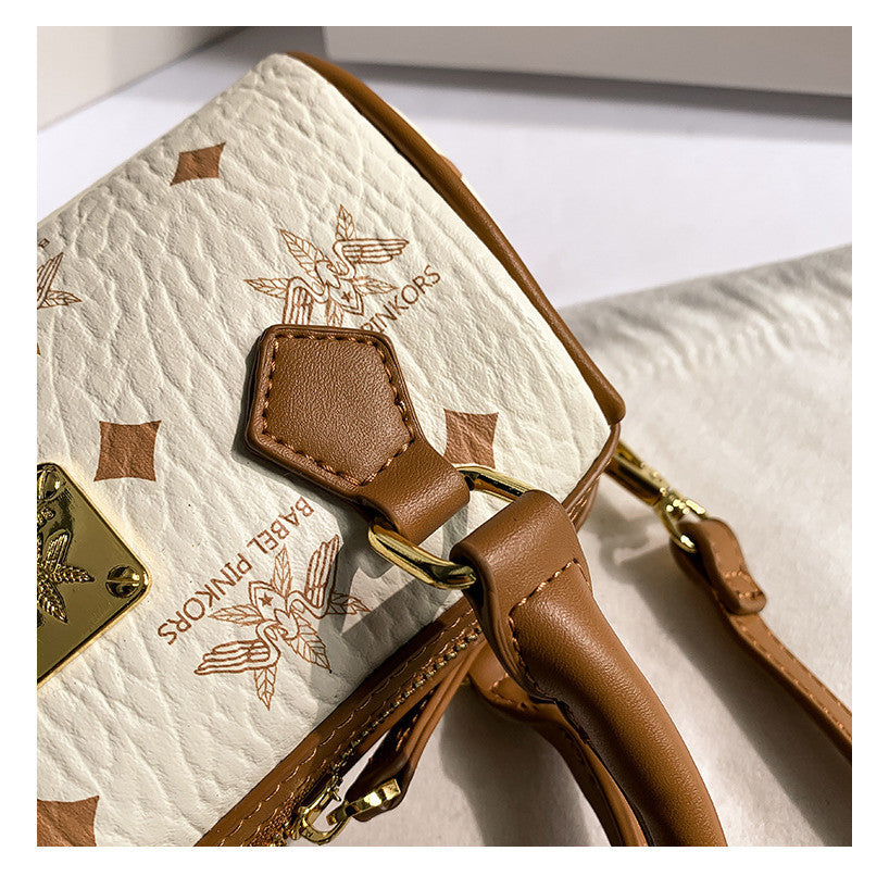 Ielgy Lychee Pattern Texture Boston Bag Printed Crossbody Female Bag