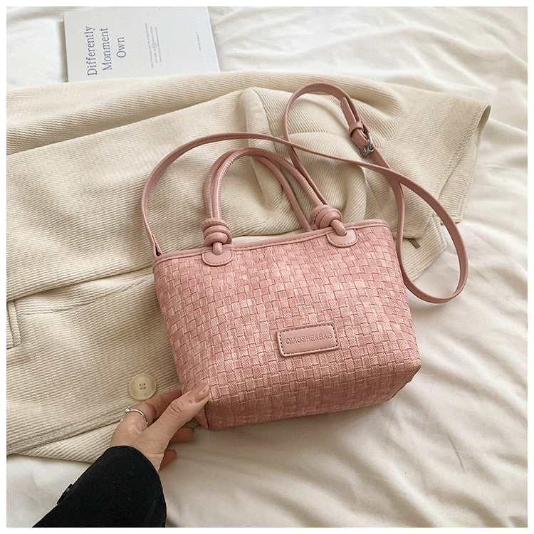 Ielgy Woven Bag Female Large-Capacity All-Match Messenger Bag Casual Portable Buck