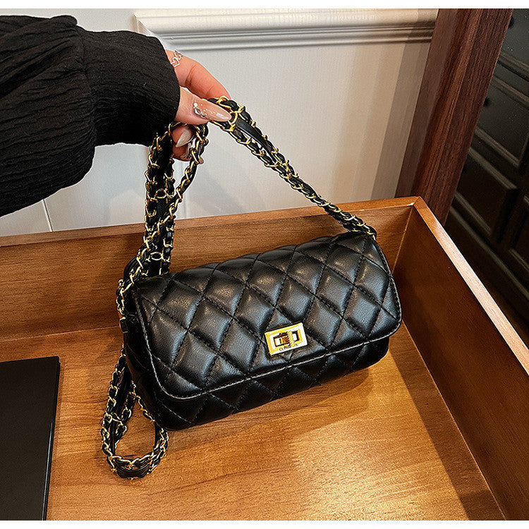 Ielgy Korean Version Fashion Diamond Chain Simple All-Match Cross-Body Female Bag