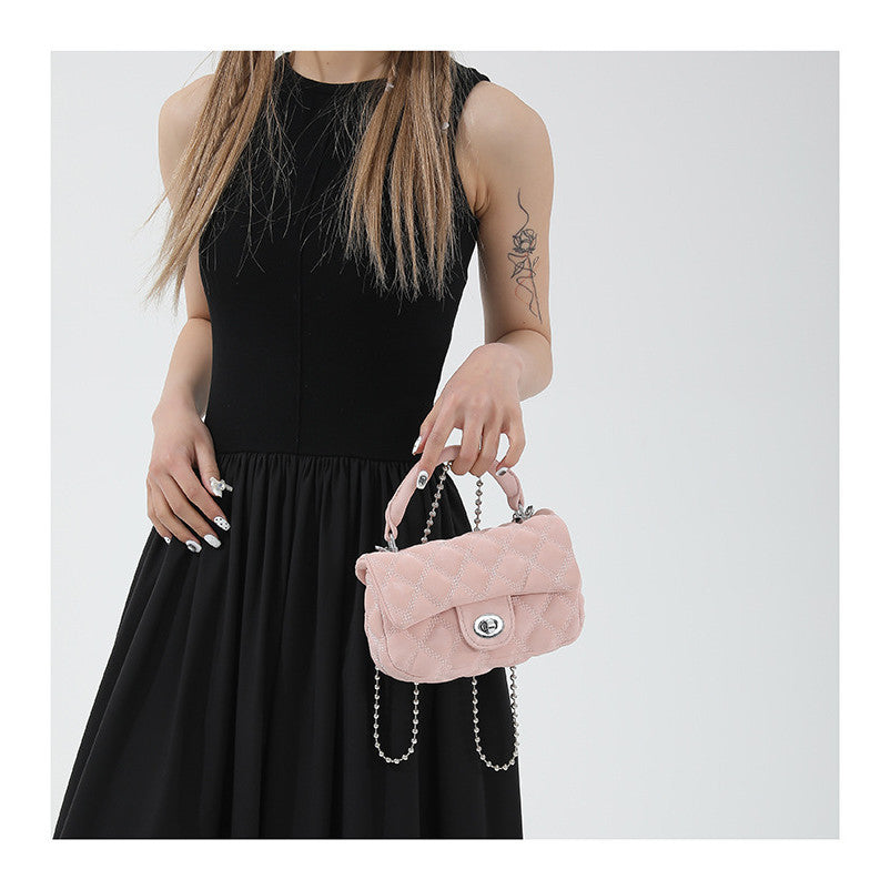 Ielgy Korean Version Diamond Chain Bag Fashionable All-Match Casual Cross-Body Small Square Bag