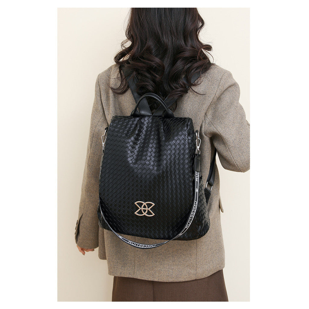 Ielgy Fashion Backpack Leisure Outdoor Travel Large Capacity Backpack Woven School Bag