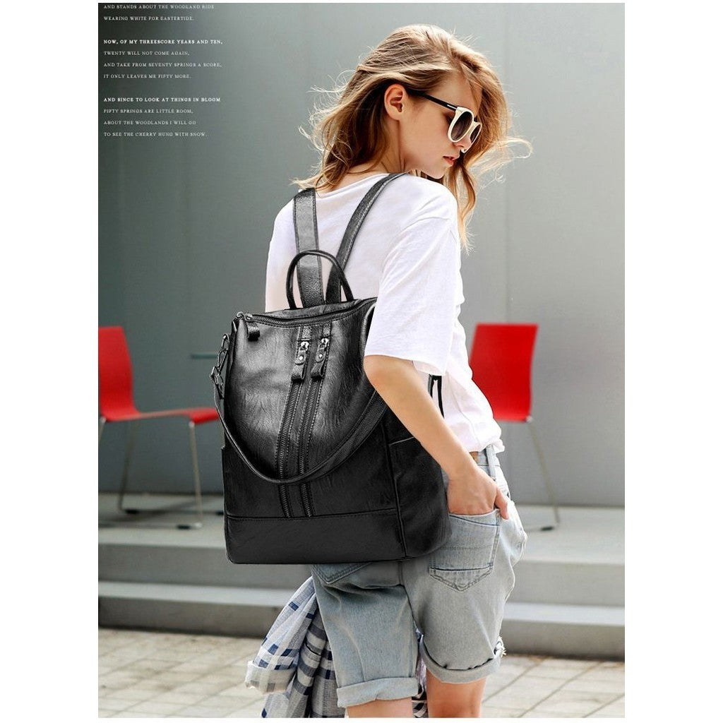 Ielgy Korean Version pu Leather Ladies Fashion Backpack Mommy Bag
