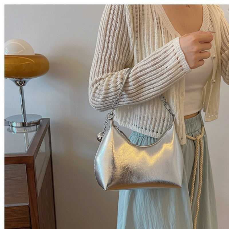 Ielgy Korean Style Niche Casual Shoulder Handbag Fashion Commuter Cross-body Dumpling Bag