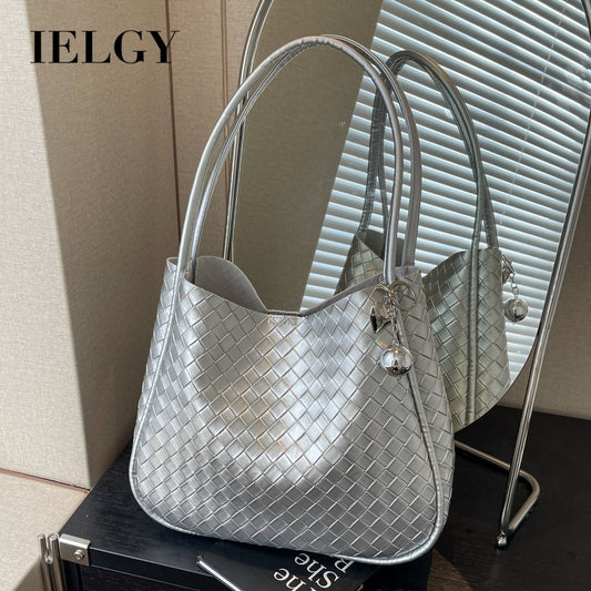 Ielgy High-End Retro Large-Capacity Bag Fashion Commuter All-Match One-Shoulder Bucket Bag