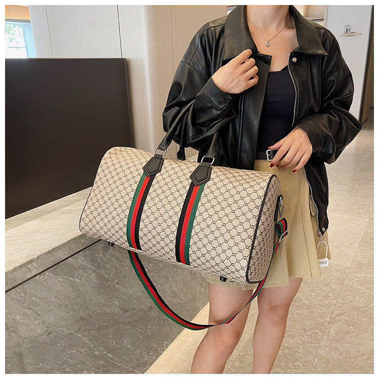 Ielgy Casual Large-Capacity Lightweight Boarding Fashion One-Shoulder Travel Bag Printed Travel Bag Gym Bag