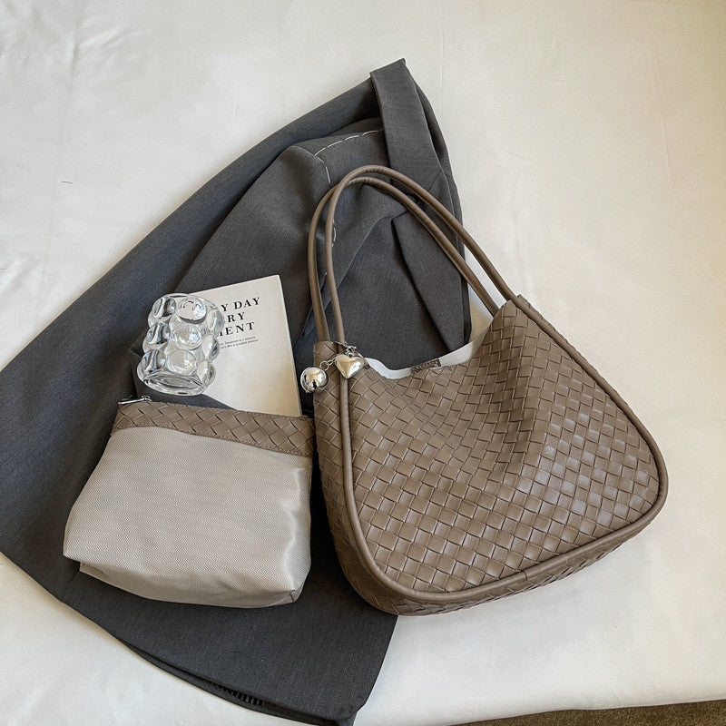 Ielgy High-End Retro Large-Capacity Bag Fashion Commuter All-Match One-Shoulder Bucket Bag