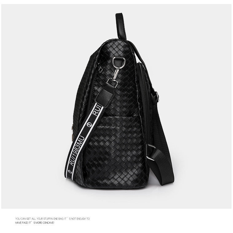 Ielgy Fashion Backpack Leisure Outdoor Travel Large Capacity Backpack Woven School Bag
