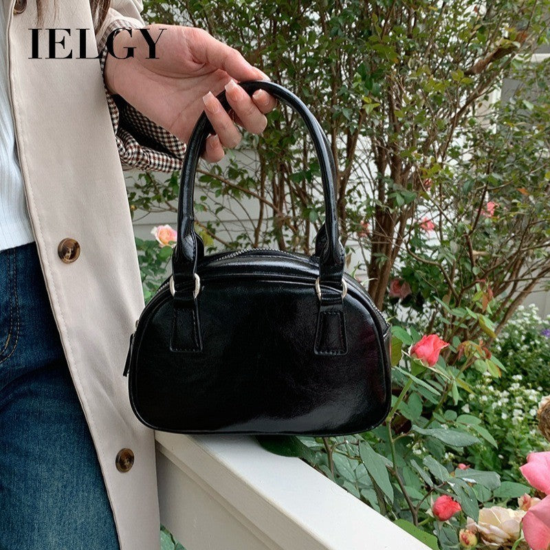 Ielgy Trendy Portable Bowling Bag All-Match Cross-Body Retro Red Small Square Bag