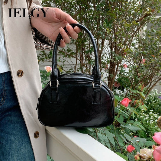 Ielgy Trendy Portable Bowling Bag All-Match Cross-Body Retro Red Small Square Bag