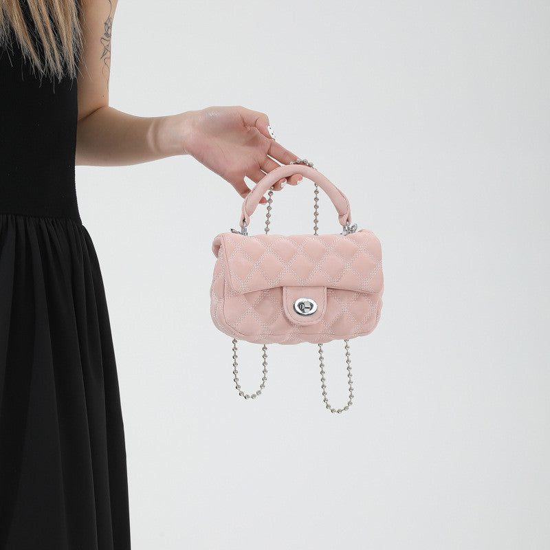 Ielgy Korean Version Diamond Chain Bag Fashionable All-Match Casual Cross-Body Small Square Bag