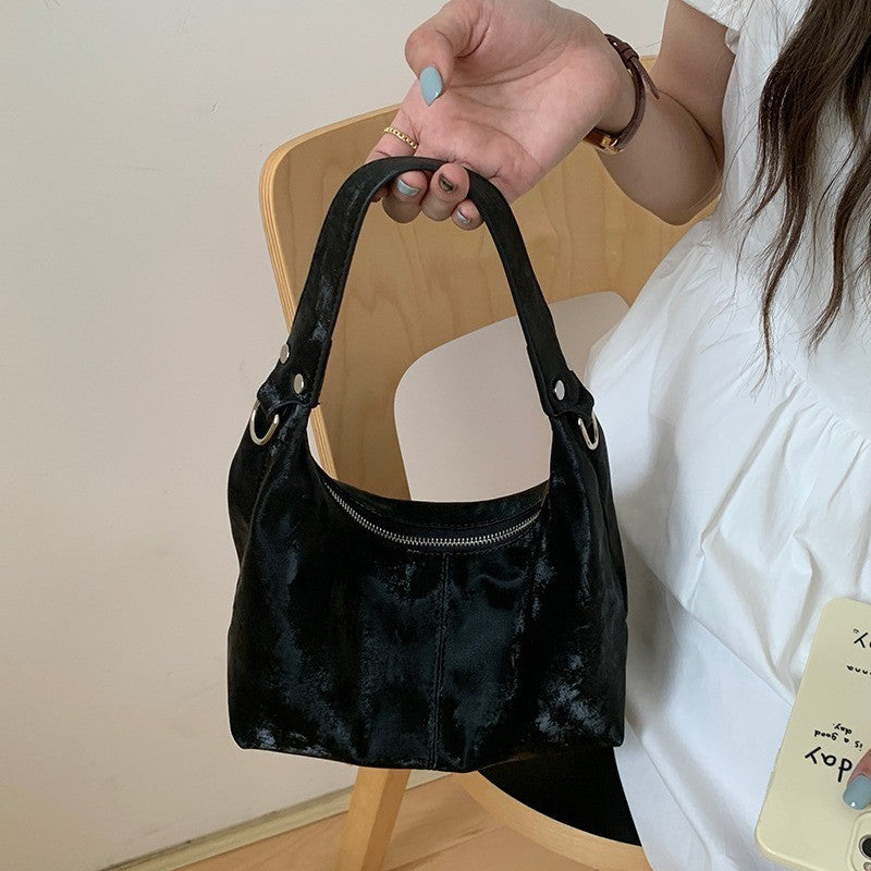 Ielgy Niche Design Texture Underarm Bag Shoulder Crossbody Soft Pink Cloud Bag