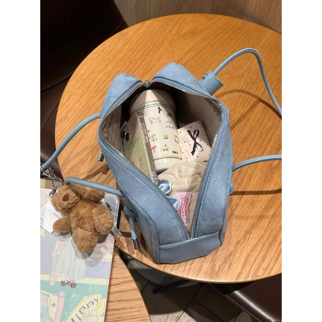 Ielgy Korean Version High-End Feeling Boston Bag Large Capacity Casual Portable Commuter All-Match One-Shoulder Bagu