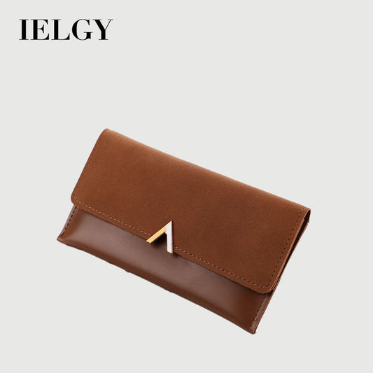IELGY Women's Matte Color Matching Long Wallet
