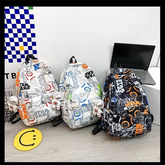 Ielgy Korean Version Large Capacity Unique Graffiti Casual Backpack Casual Backpack
