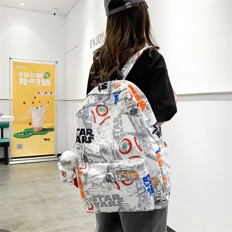Ielgy Korean Version Large Capacity Unique Graffiti Casual Backpack Casual Backpack