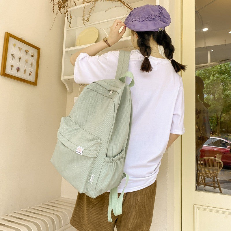 Ielgy Japanese Backpack College Student Large-Capacity Schoolbag Female Korean Version Simple Backpack
