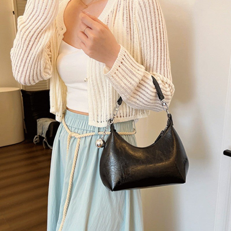 Ielgy Korean Style Niche Casual Shoulder Handbag Fashion Commuter Cross-body Dumpling Bag