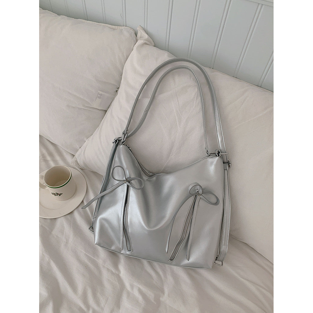 Ielgy Fashion Tote Bag Casual Large-Capacity Shoulder Bag Can Be Used As Bow Backpack