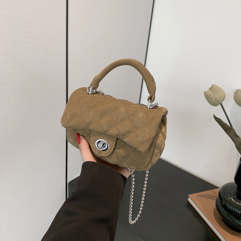 Ielgy Korean Version Diamond Chain Bag Fashionable All-Match Casual Cross-Body Small Square Bag