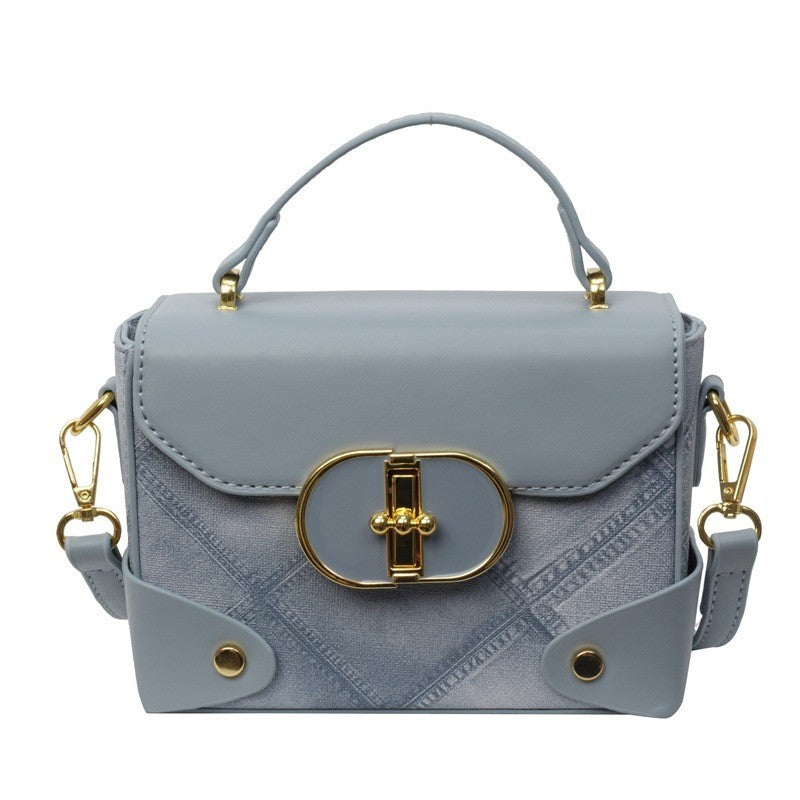 Ielgy Simple Fashion Handbag Diamond Chain Casual Crossbody Small Square Bag