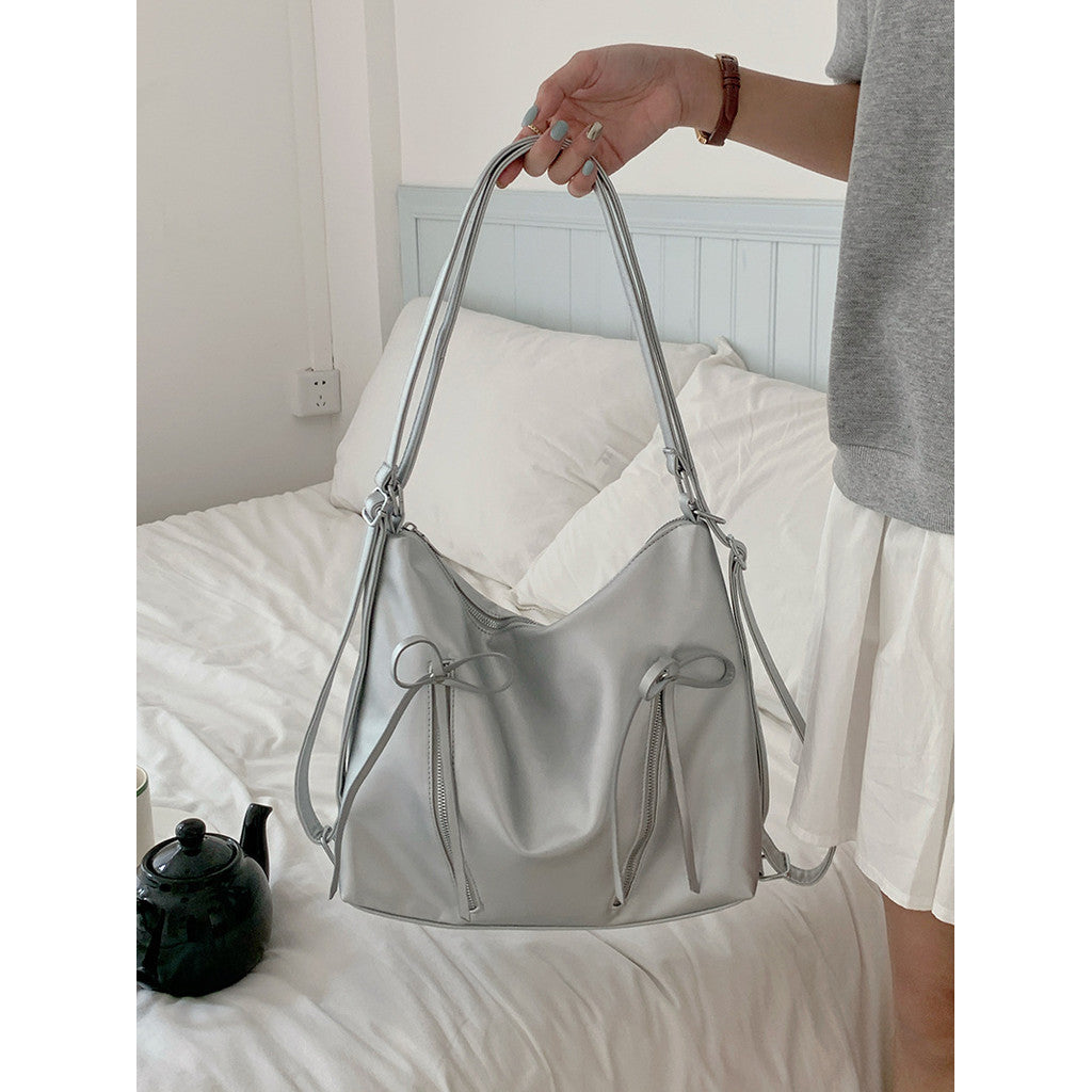 Ielgy Fashion Tote Bag Casual Large-Capacity Shoulder Bag Can Be Used As Bow Backpack