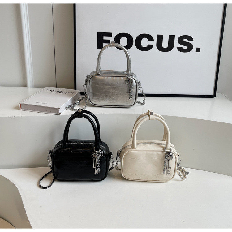 Ielgy High-End Eel Pattern Fashionable All-Match Chain Cross-Body Bag Portable Small Square Bag