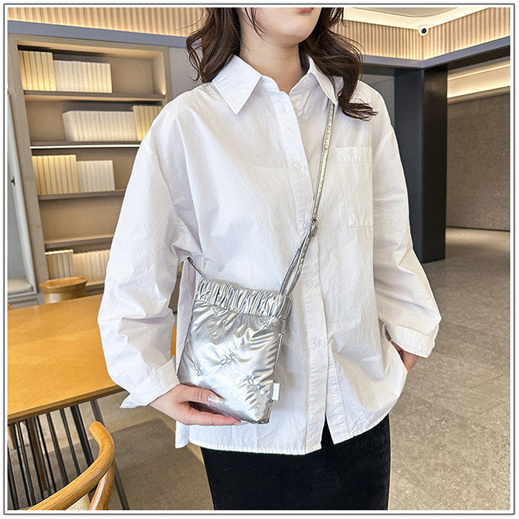 Ielgy All-Match Cross-Body Mobile Phone Bag Small Square Bag Ladies Small Shoulder Bag PU Letter Shoulder Bag