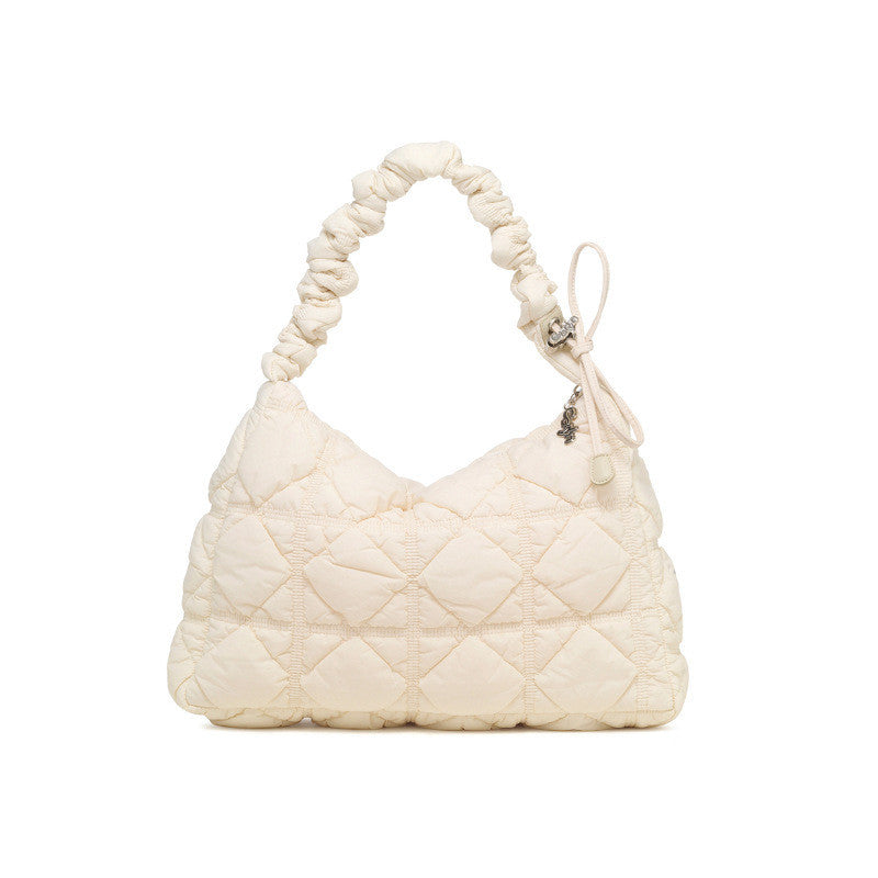Ielgy Korean Version Stray Cloud Bag Puff Pleated Down Bag Shoulder Messenger Bag Portable Underarm Bag
