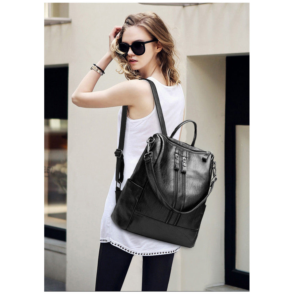Ielgy Korean Version pu Leather Ladies Fashion Backpack Mommy Bag