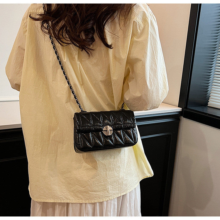 Ielgy Diamond Embroidery Thread All-Match Chain Messenger Bag Fashion One-Shoulder Small Square Bag