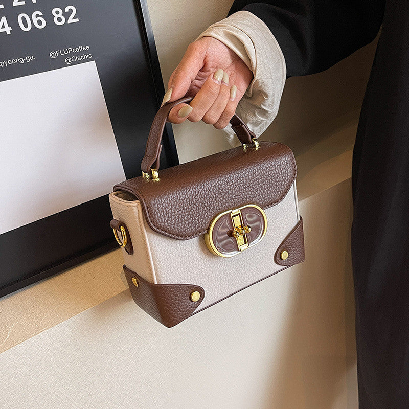 Ielgy High-End Feeling Contrast Female Bag All-Match Cross-Body Fashion Portable Small Square Bag