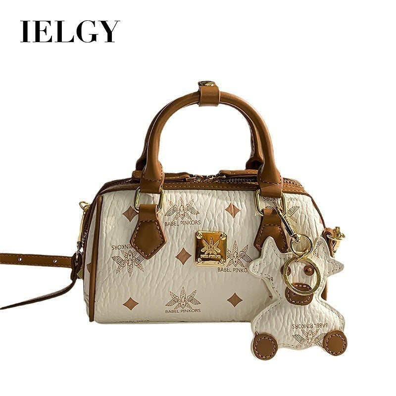 Ielgy Lychee Pattern Texture Boston Bag Printed Crossbody Female Bag