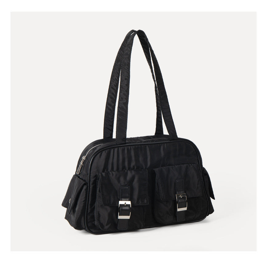 Ielgy Japanese Korean Harajuku Style Shoulder Bag College Students Class Fashion Nylon Multi-Pocket Large-Capac