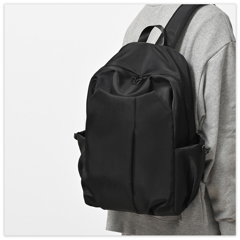 Ielgy Japanese Korean Simple Large-Capacity Solid Color Backpack University School Bag Campus Backpack