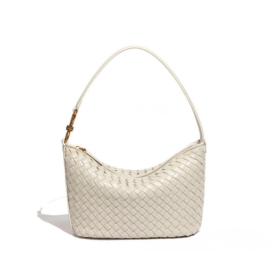 Ielgy Niche Trendy Underarm Hand-Woven Bag Fashion One-Shoulder Messenger Bag Casual Simple Portable Lunch Box Bag