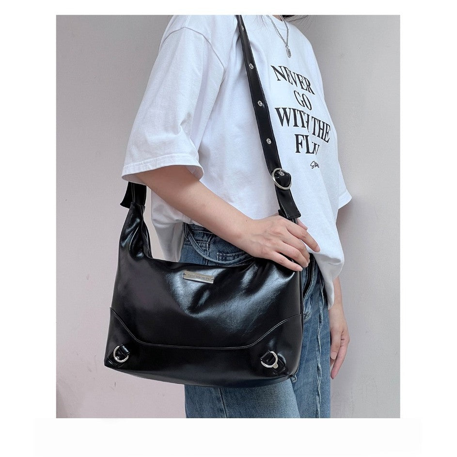 Ielgy Ladies Premium Texture Tote Bag Commuter Large Capacity Soft Leather Shoulder Messenger Bag