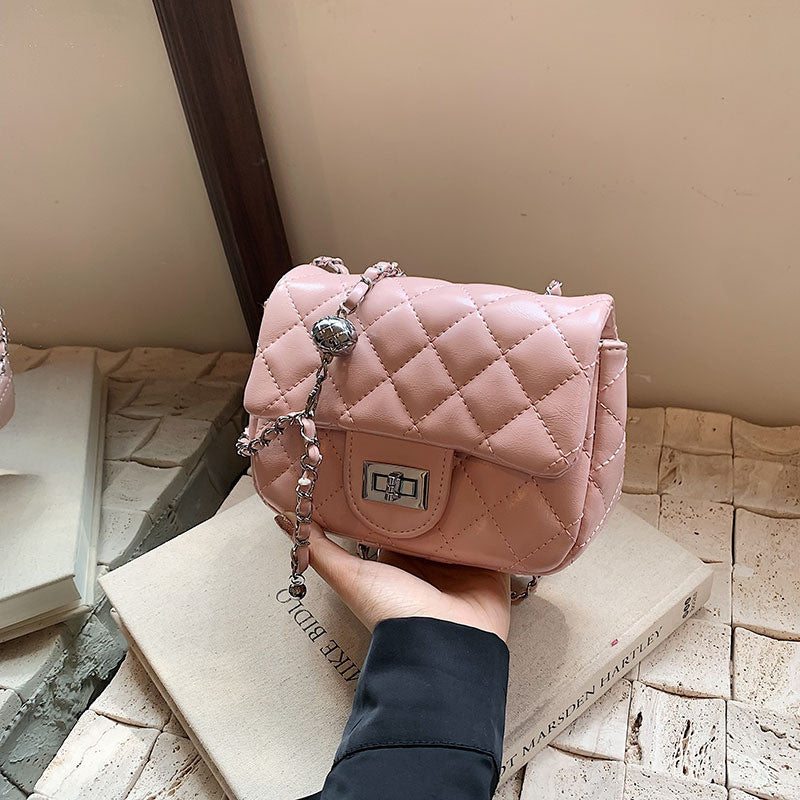 Ielgy Diamond Embroidery Thread Popular All-Match Chain Messenger Bag Fashion One-Shoulder Small Square Bag