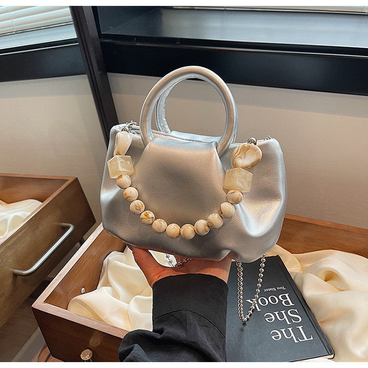 Ielgy Ladies Portable Pleated Bag Fashionable All-Match Diagonal Cloud Bag