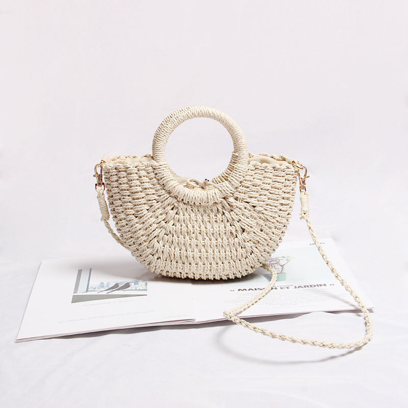 Ielgy Mini Messenger Woven Bag Cute Portable Summer Seaside Vacation Beach Bag