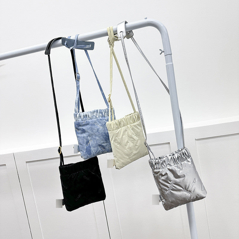 Ielgy All-Match Cross-Body Mobile Phone Bag Small Square Bag Ladies Small Shoulder Bag PU Letter Shoulder Bag