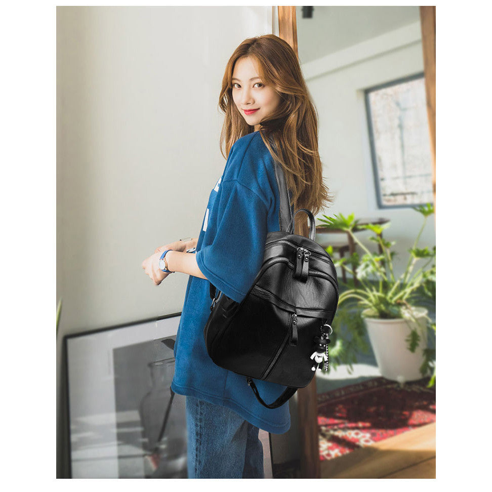 Ielgy Korean Version Fashion Backpack Fashion Preppy Style Large Capacity Student Backpack