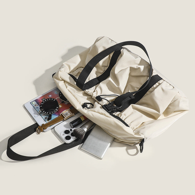 Ielgy Korean Version Lazy Style Large-Capacity Handbag Lightweight All-Match One-Shoulder Portable Travel Tote Large Bag