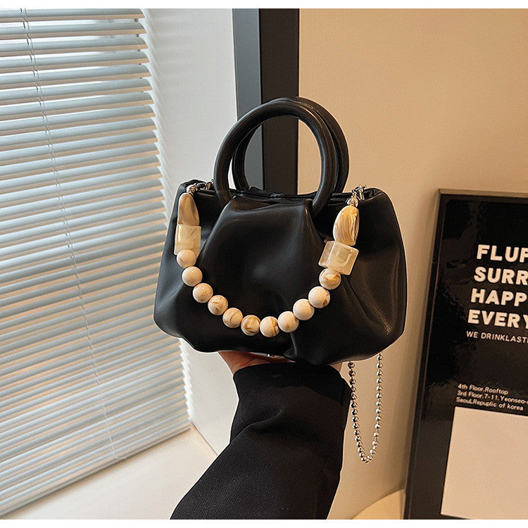 Ielgy Ladies Portable Pleated Bag Fashionable All-Match Diagonal Cloud Bag