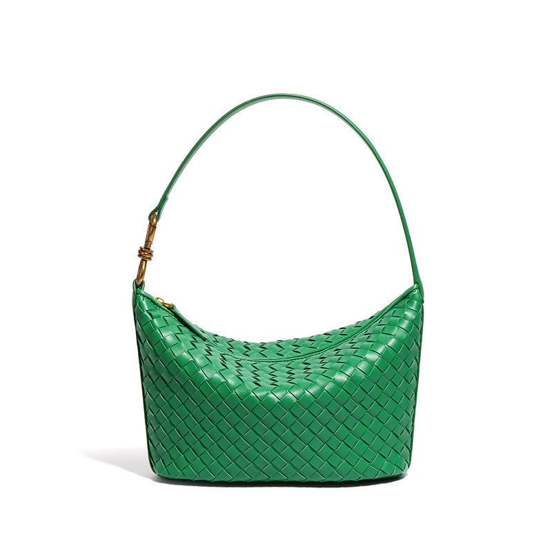 Ielgy Niche Trendy Underarm Hand-Woven Bag Fashion One-Shoulder Messenger Bag Casual Simple Portable Lunch Box Bag