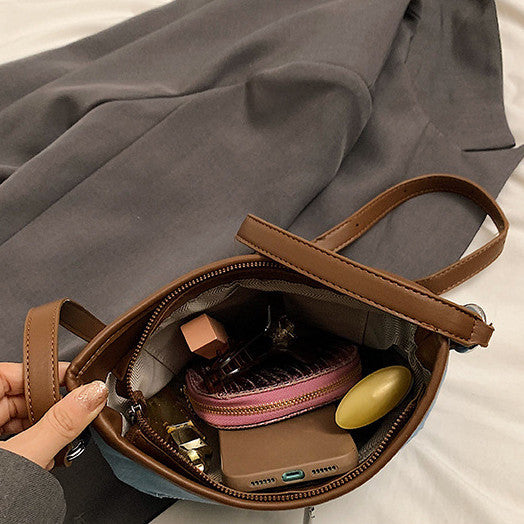 Ielgy High-End Fashionable Texture Shoulder Bag Popular Fashionable All-Match Commuter Bucket Bag