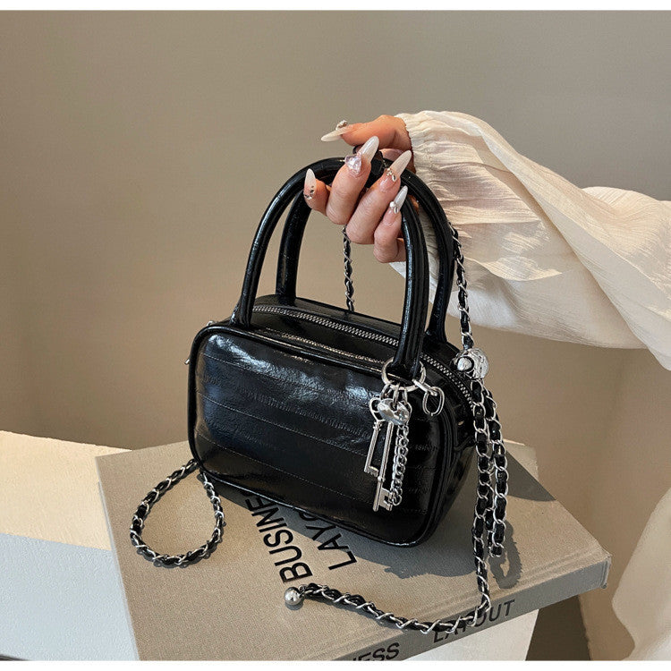 Ielgy High-End Eel Pattern Fashionable All-Match Chain Cross-Body Bag Portable Small Square Bag