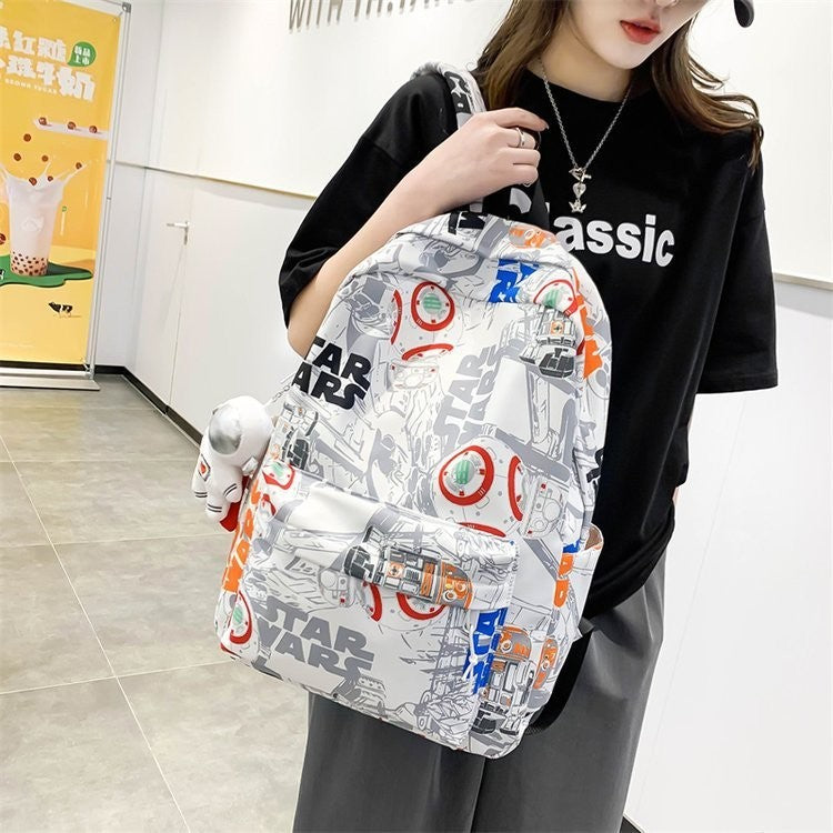 Ielgy Korean Version Large Capacity Unique Graffiti Casual Backpack Casual Backpack